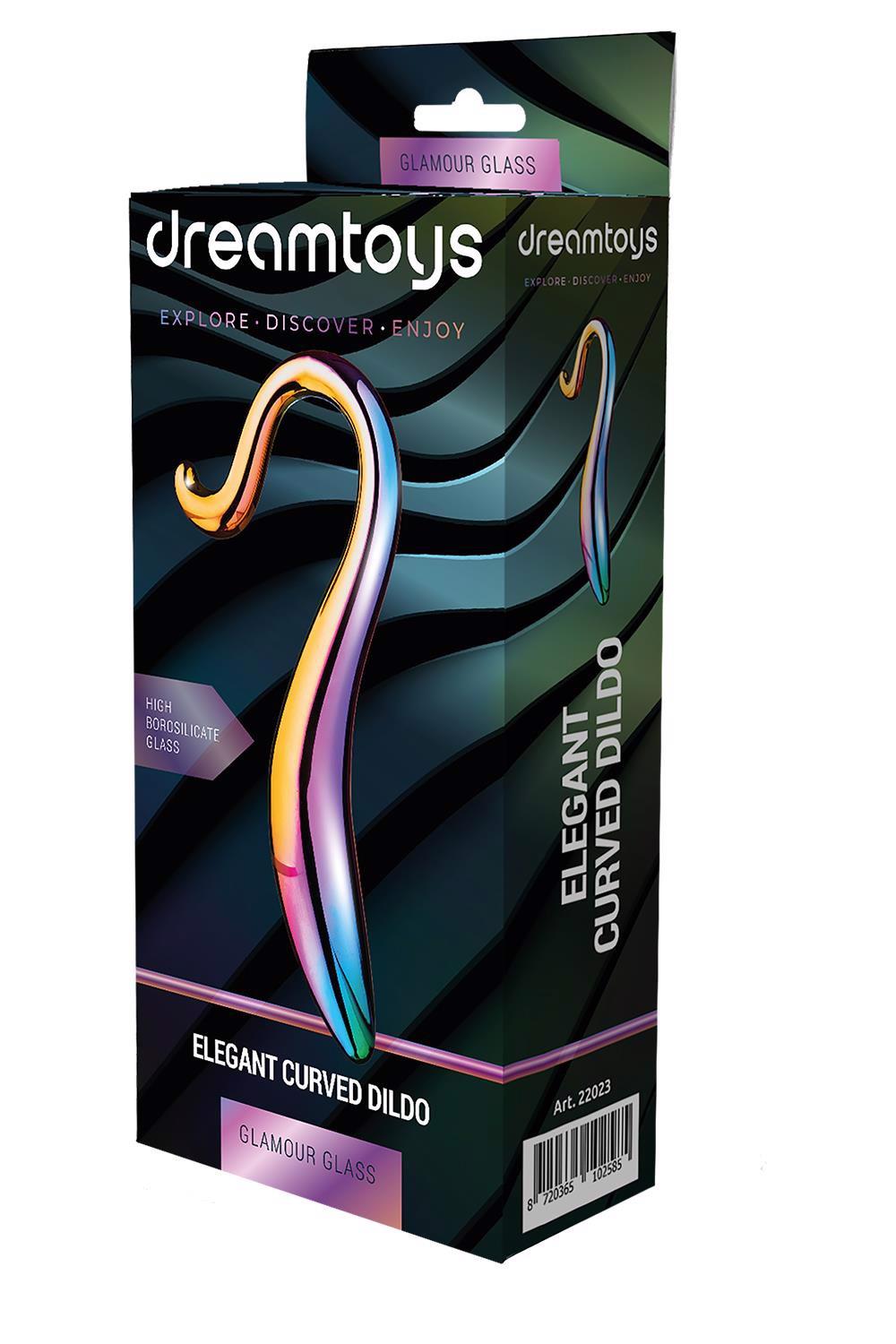 Фаллоимитатор Glamour Glass Elegant Curved, 18 см (мульти)