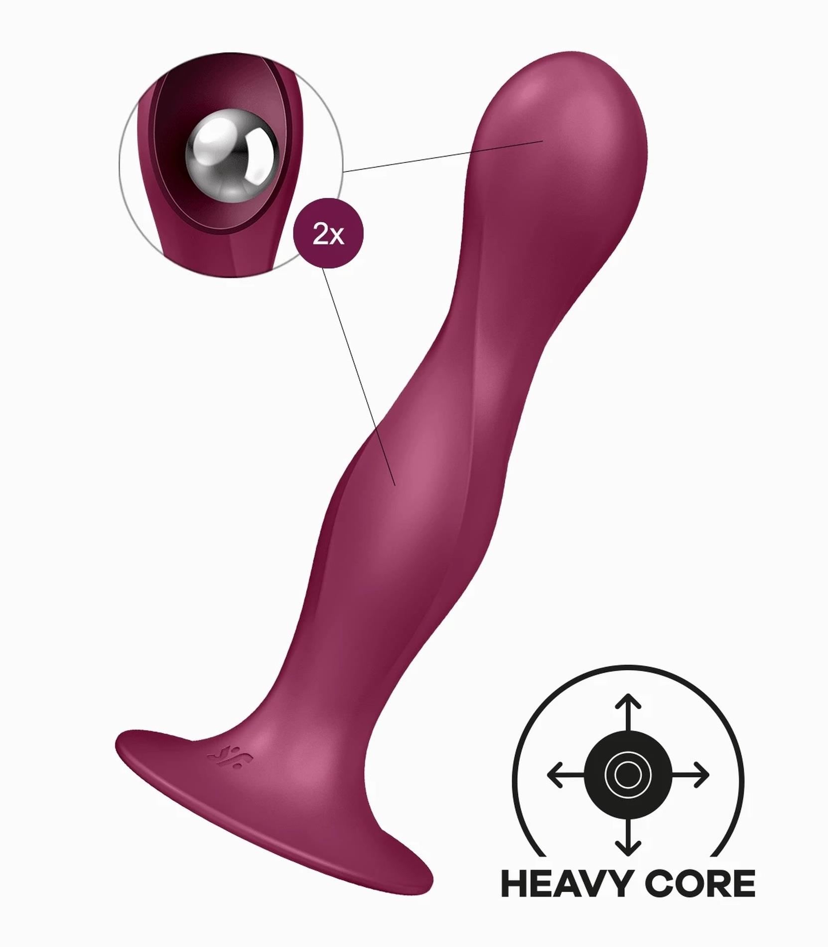 Фаллоимитатор Satisfyer Double Ball-R, 17.7 см (бордовый)