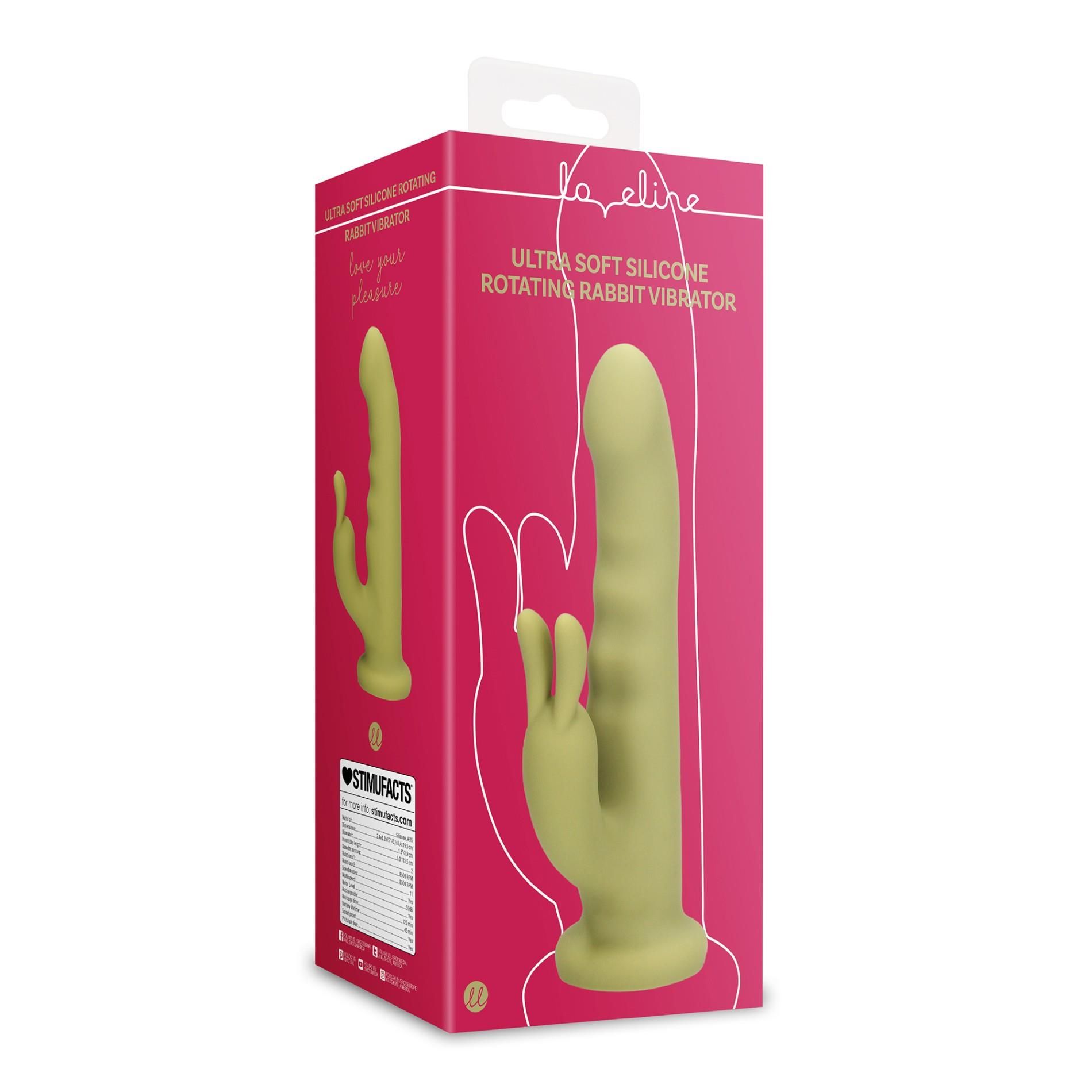 Вибратор-кролик Loveline Ultra Soft Silicone Rotating (зеленый)