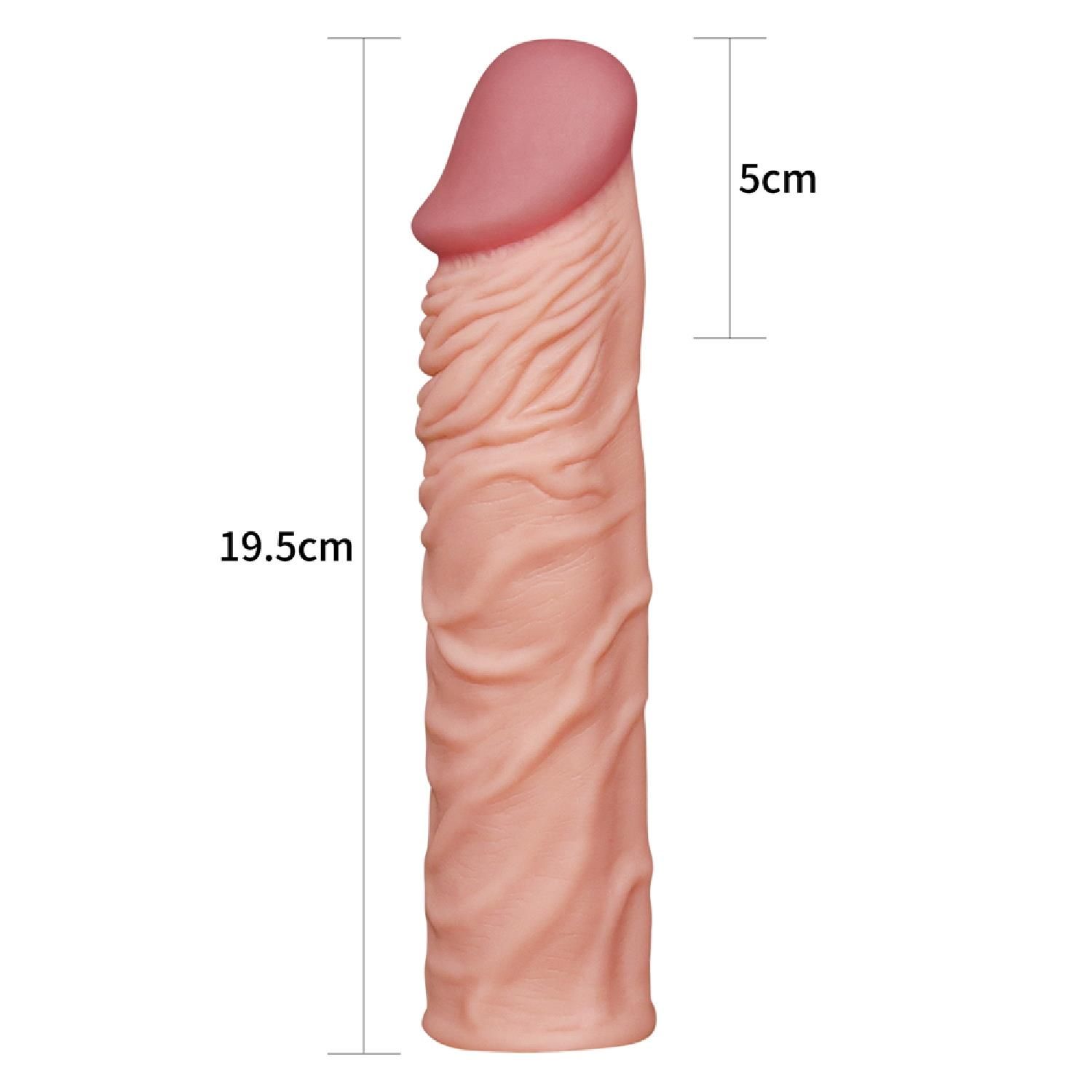 Насадка на пенис LoveToy Pleasure, 18,5 см (телесный)