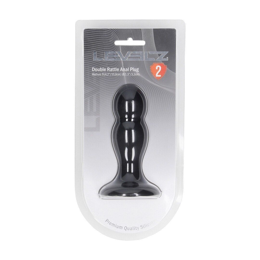 Korek analny Levelz Double Rattle Liquid, 10.8 cm (czarny)