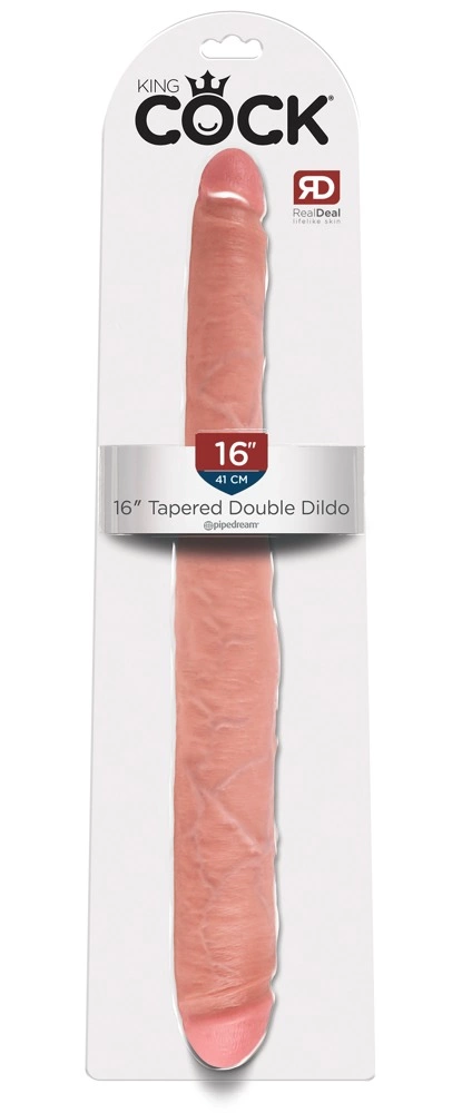 Двухсторонний фаллоимитатор King Cock 16" Tapered Double, 40,6 см (телесный)