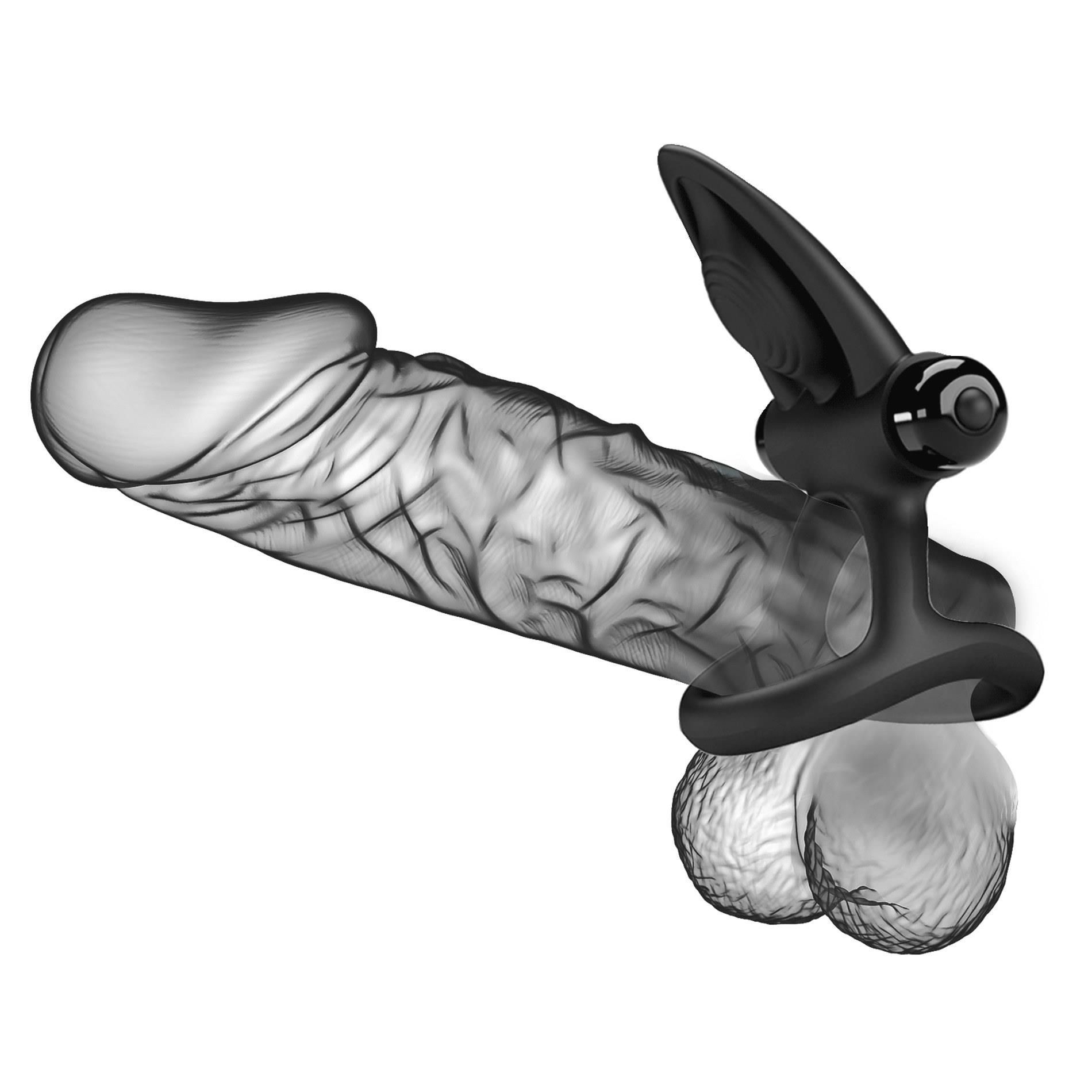Эрекционное кольцо Pretty Love Vibration Cock Ring, 9,9 см (черный)