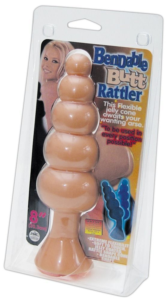 Korek analny NMC Bendable Butt Rattler, 20 cm (cieleśnie)