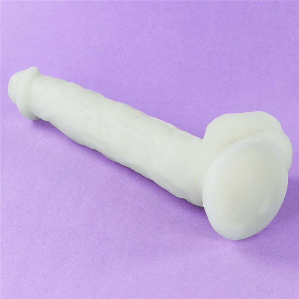 Неоновый фаллоимитатор LoveToy Lumino Play, 26,9 см (голубой)
