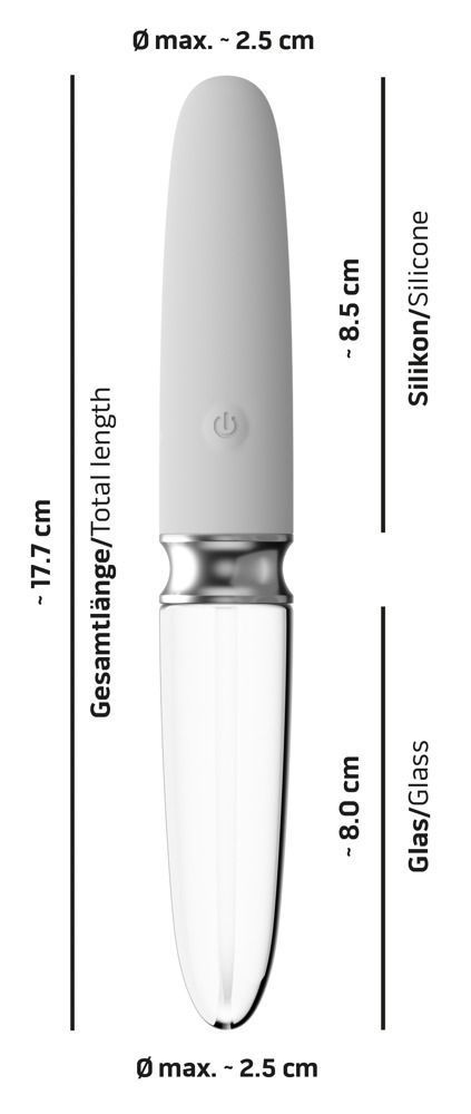 Вибратор Liaison Straight LED, 17,7 см (белый)