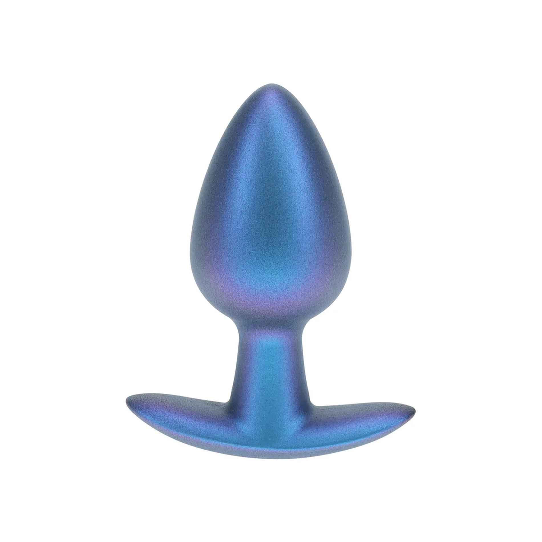 Korek analny Ouch! Smooth Anal Plug Metallic M, 7.9 cm (niebieski)