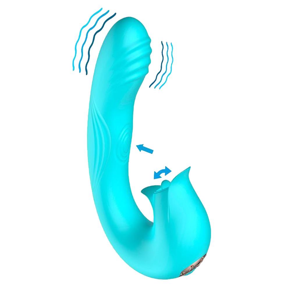 INTOYOU Hydra - Wibrator królik, Niebieski, 16.8 cm