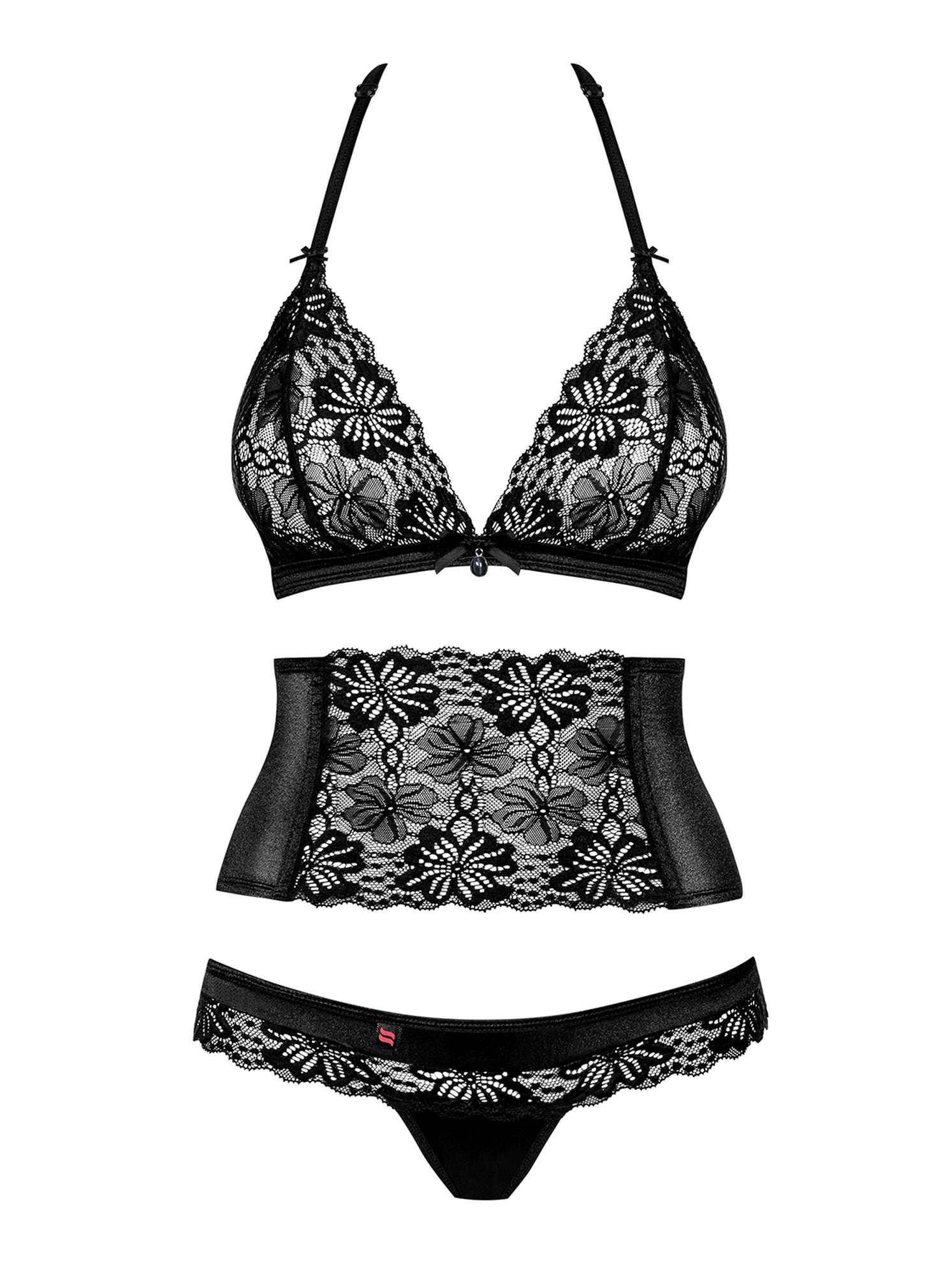 Комплект белья Obsessive 846-SEG-1, S/M (черный)