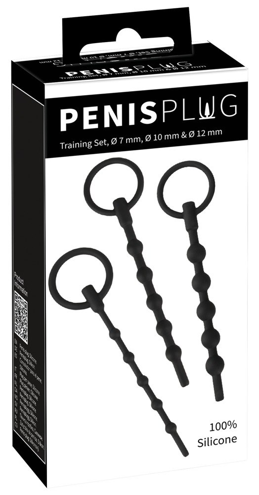Стимулятор уретры Penisplug Training Set, 3 шт (черный)