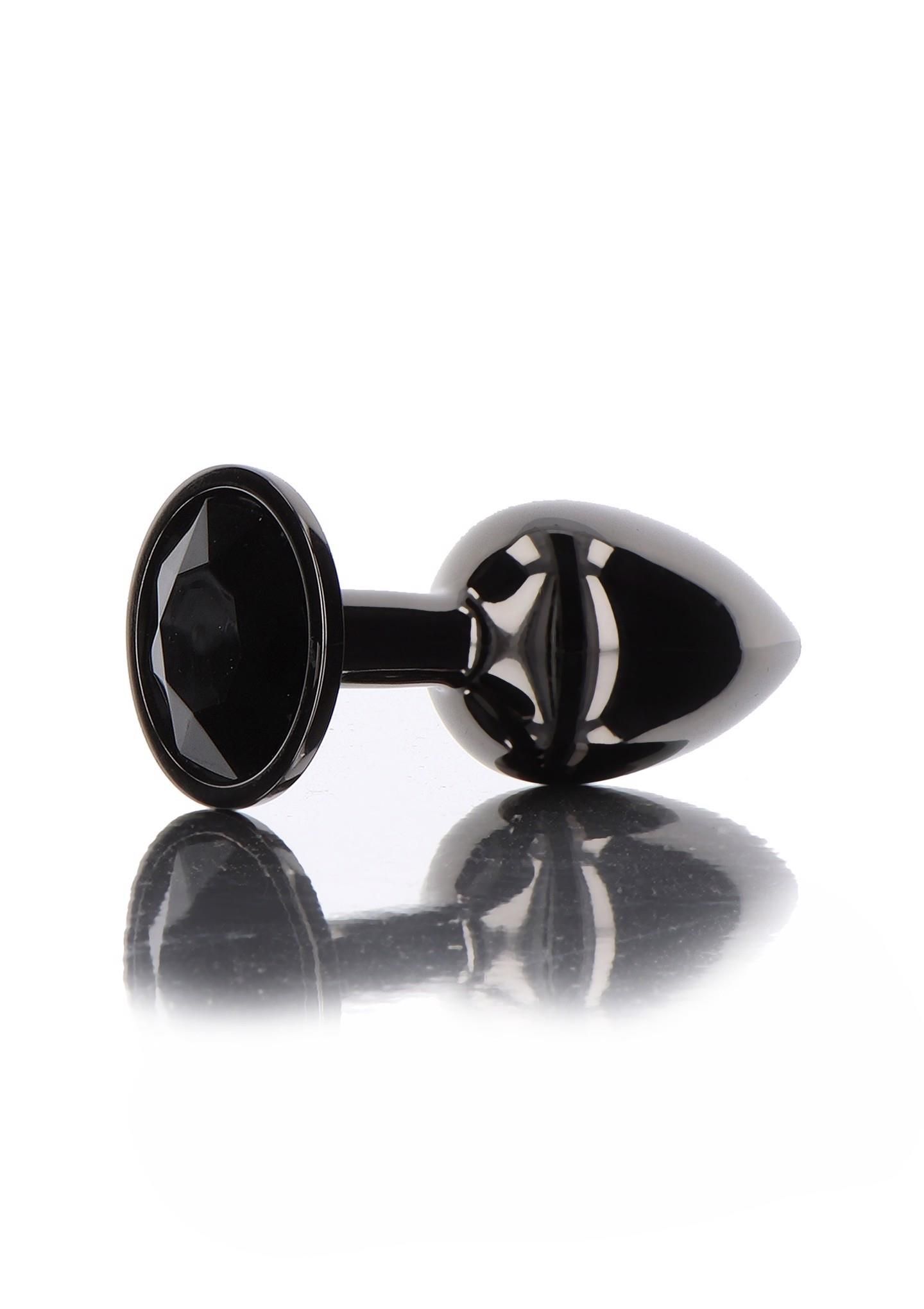 Анальна пробка Taboom Butt Plug With Diamond Jewel M, 8,5 см (чорний)