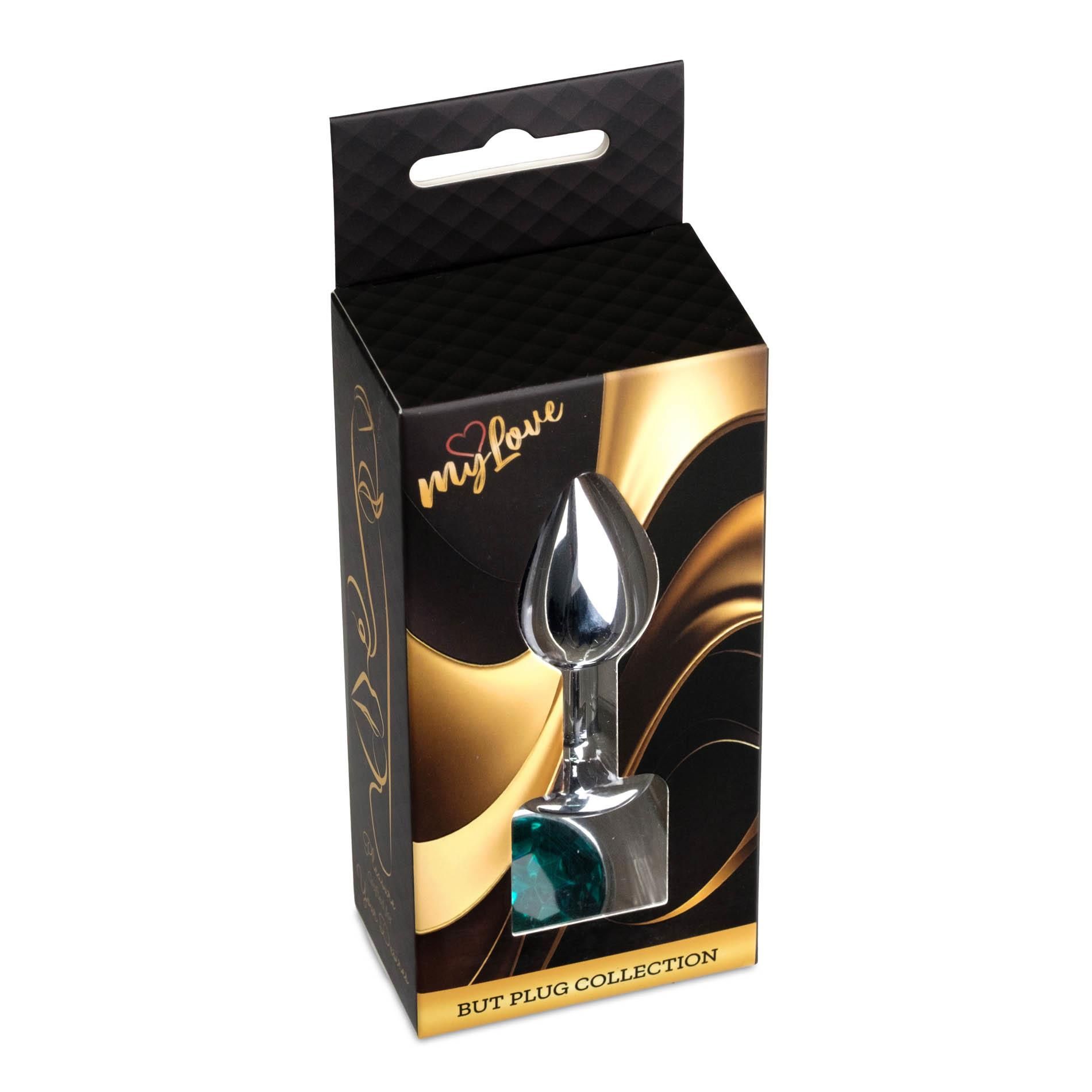 Korek analny MyLove Toys Jewelry Silver Plug, 7 cm (zielony)