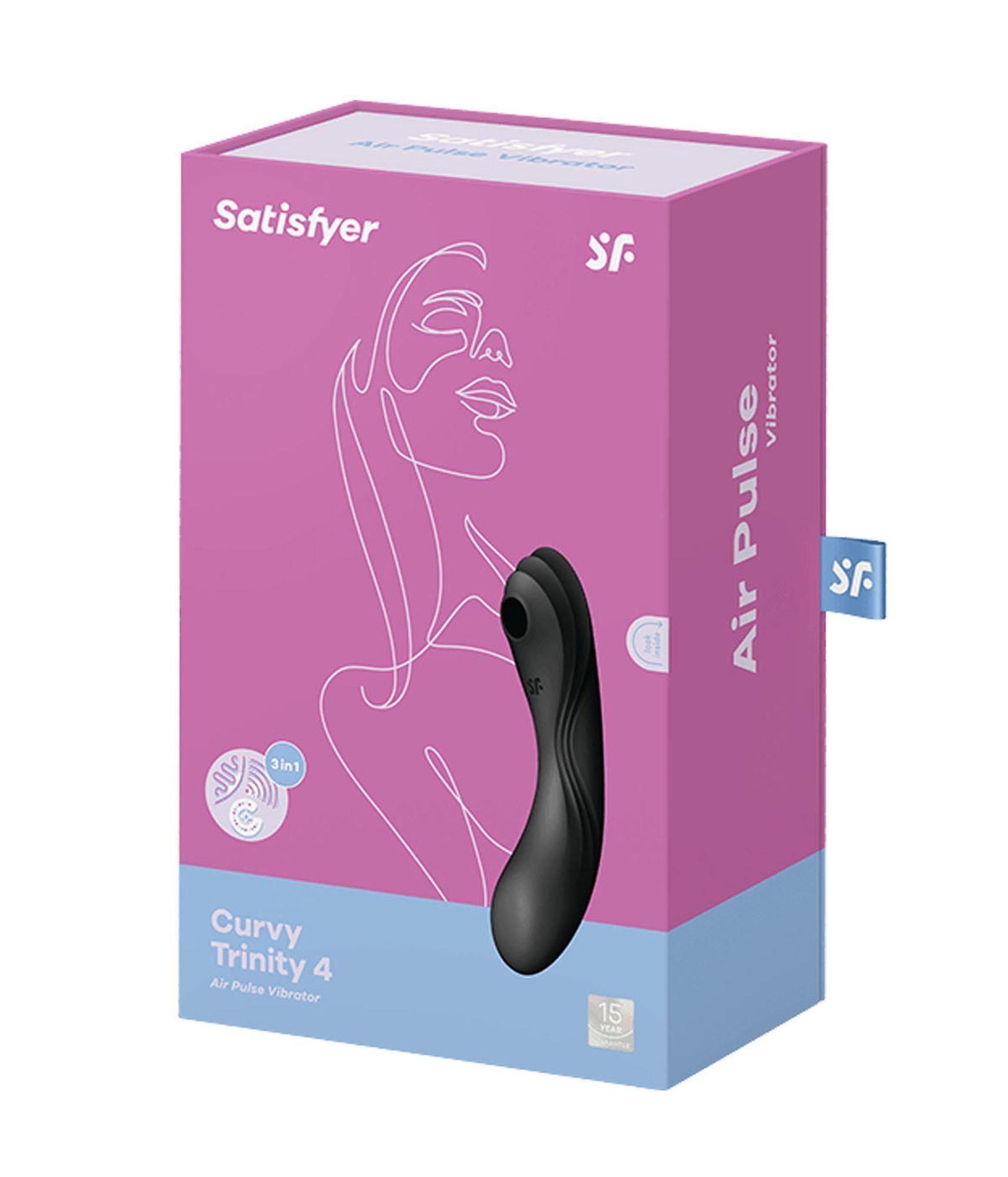 Вакуумний стимулятор клітора з вібрацією Satisfyer Curvy Trinity 4 (чорний)