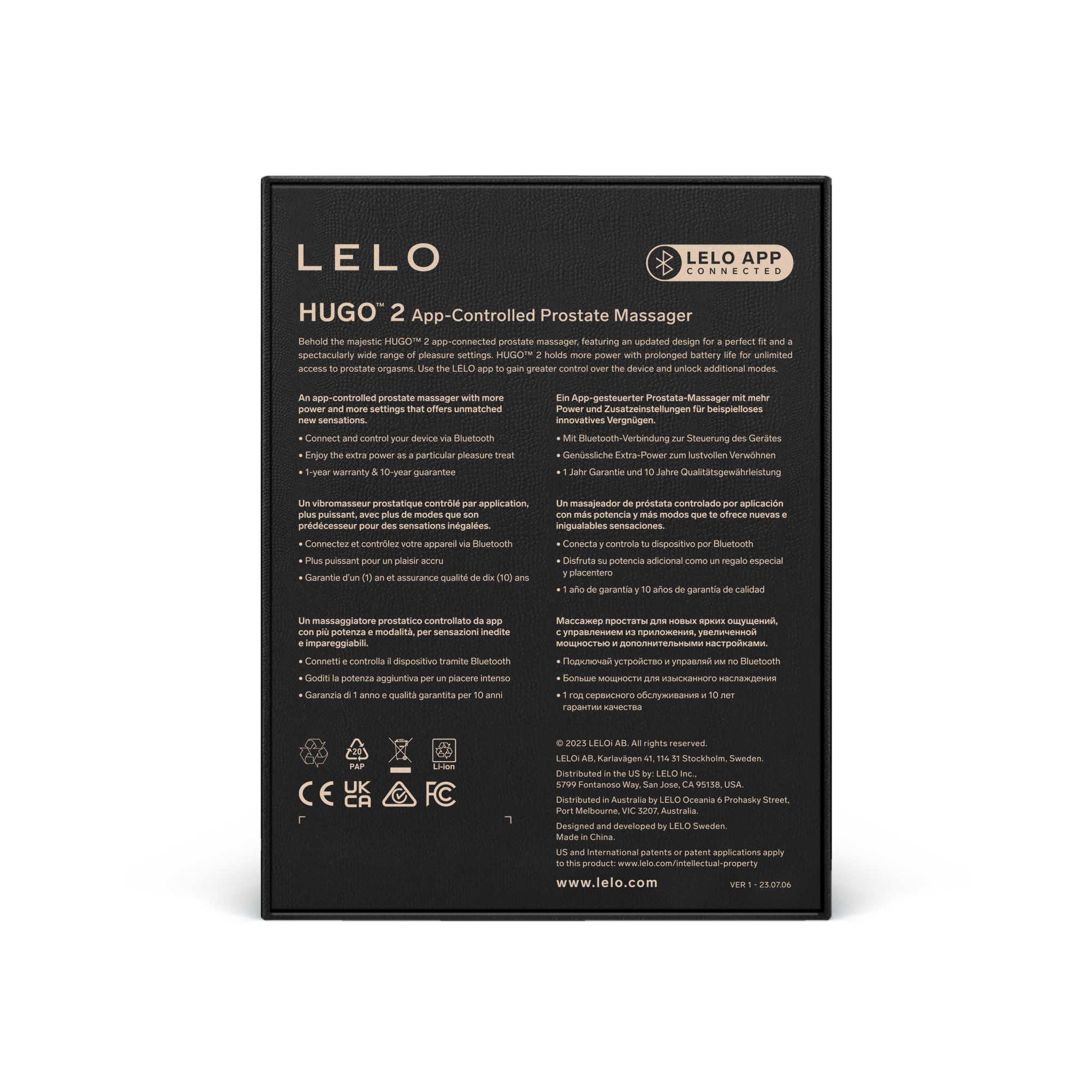Стимулятор простаты LELO Hugo 2 App, 10,7 см (зеленый)