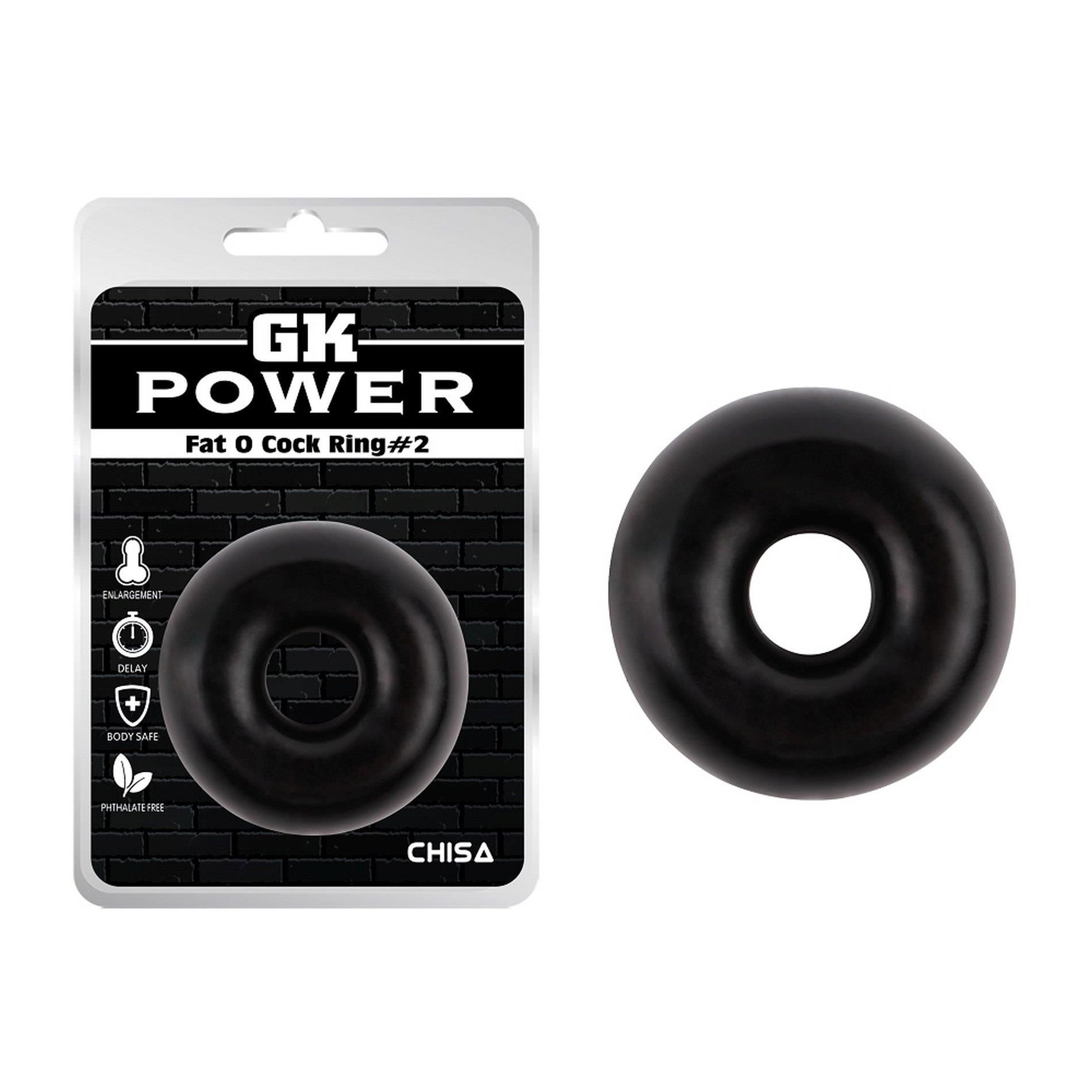 Эрекционное кольцо GK Power Fat O Cock Ring No.2 (черный)