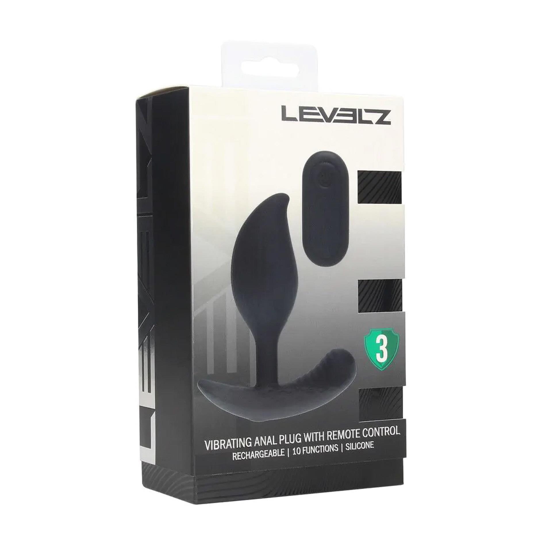 Анальна пробка Levelz Remote Control Vibrating Liquid, 10.6 см (чорний)