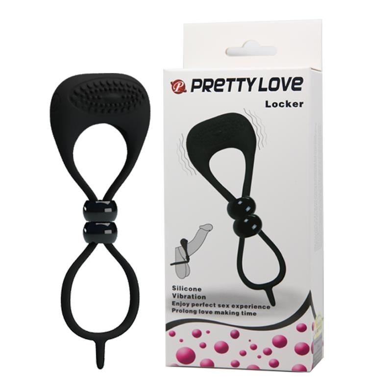 Виброкольцо Pretty Love Locker, 15,6 см (черный)