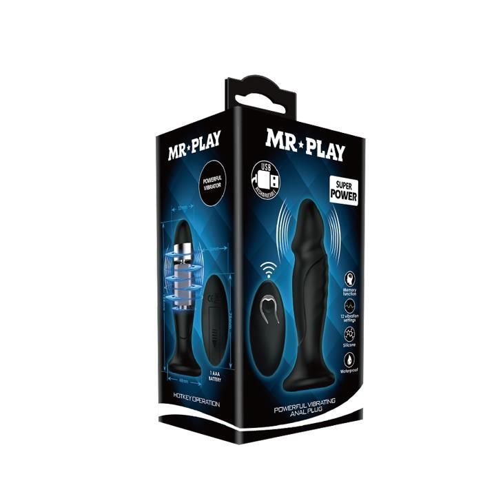 Korek analny Mr.Play Vibrating Anal Plug, 12,4 cm (czarny)