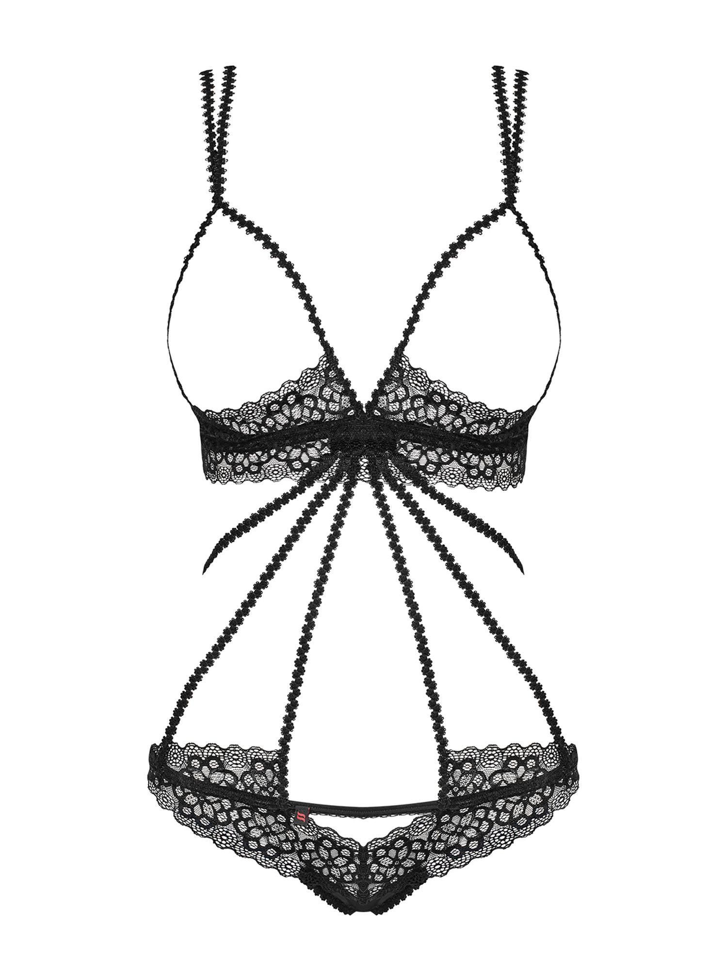Боди Obsessive Liferia, L/XL (черный)