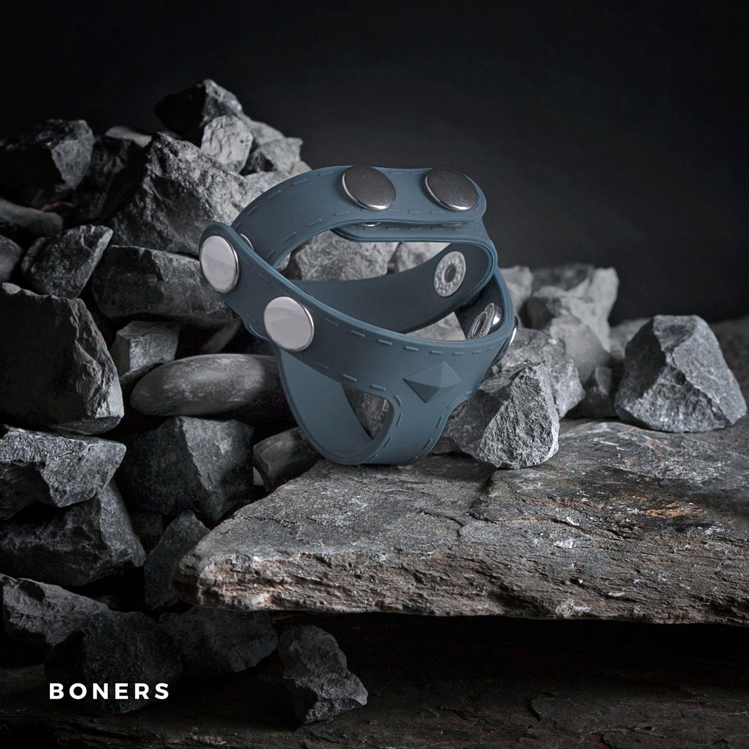Регулируемое эрекционное кольцо Boners T-shape Ball Splitter, 21 см (серый)