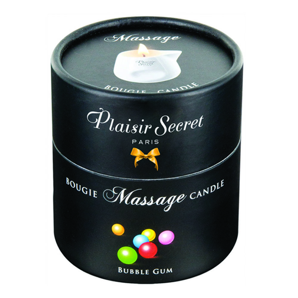 Массажная свеча Plaisir Secret Bubble Gum с ароматом жвачки, 80 мл
