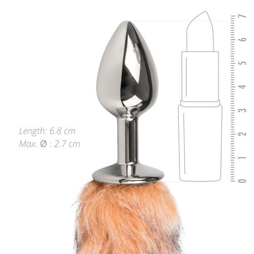 Korek analny z ogonkiem EasyToys Lisi Ogon, 34 cm (srebrny)