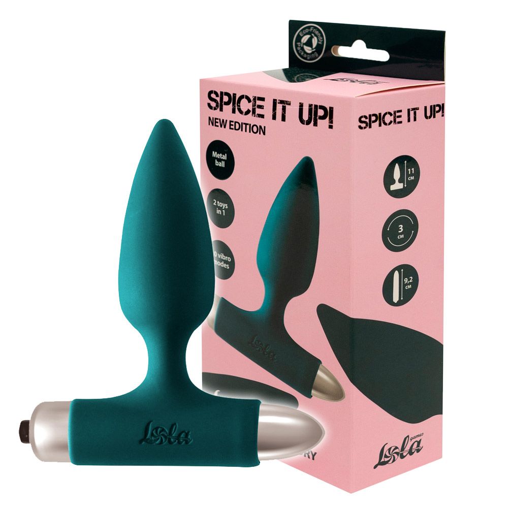 Анальна пробка з вібрацією Lola Spice It Up, 11 см (зелений)
