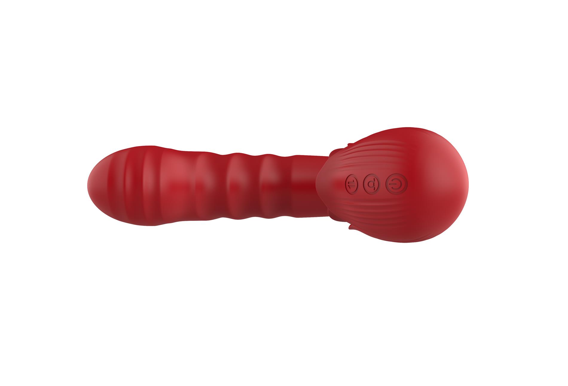 Вибратор B-Series Cute Rose Thrusting, 16 см (красный)