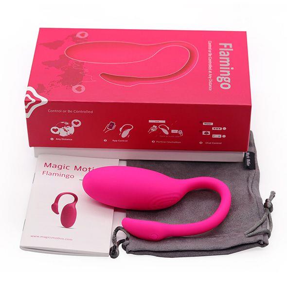 Виброяйцо с управлением со смартфона Magic Motion Flamingo, 7,2 см (розовый)