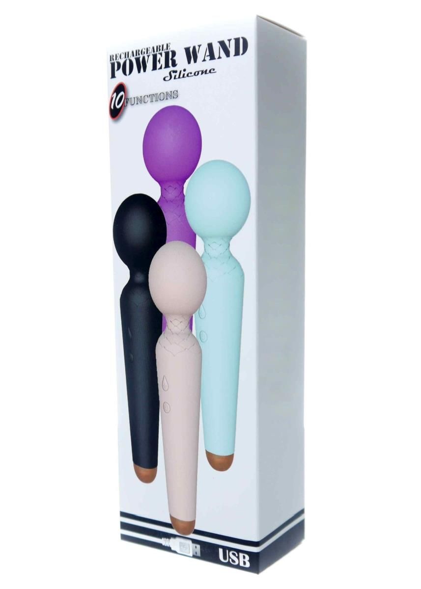 Вибратор Boss Series Rechargeable Power Wand, 19,5 см (голубой)