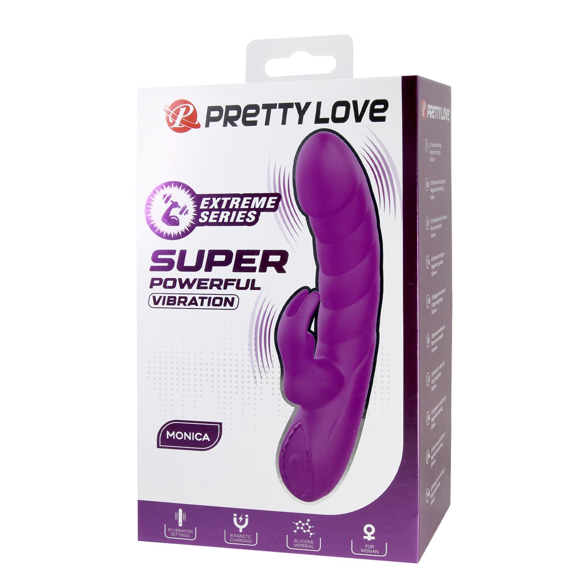 Вибратор-кролик Pretty Love Monica Extreme Series, 15.8 см (фиолетовый)