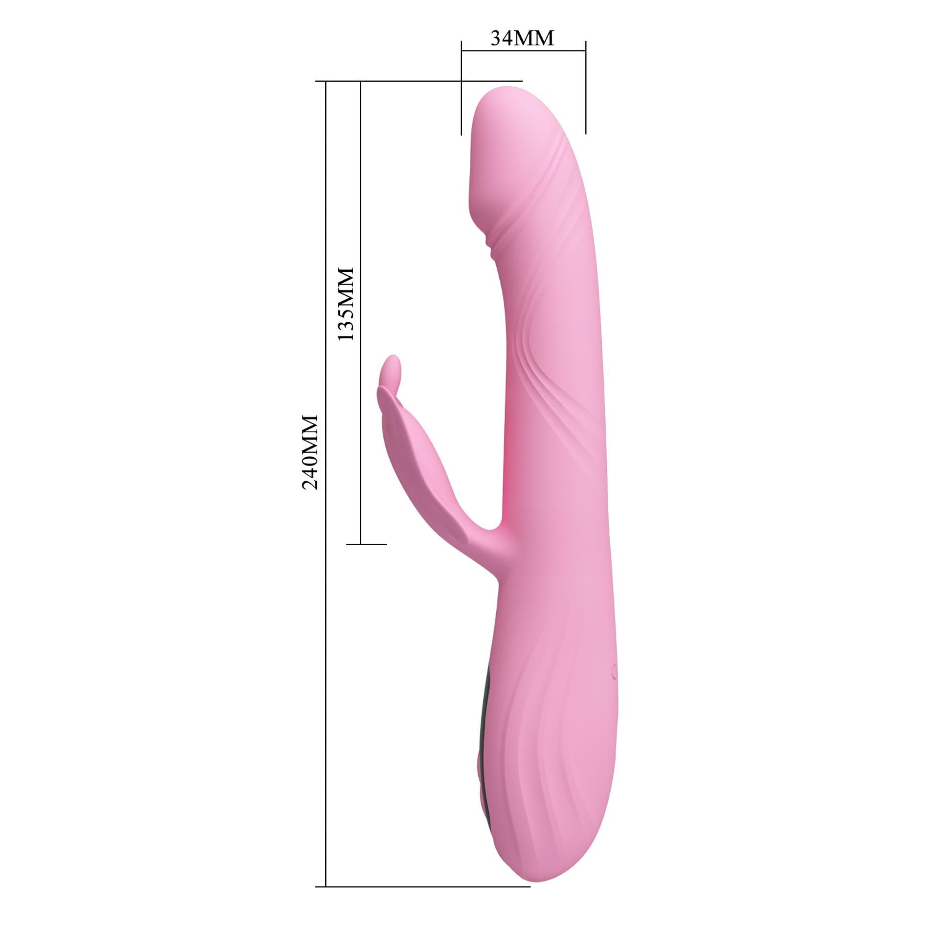Вибратор-кролик Pretty Love Bella Pink, 24 см (розовый)
