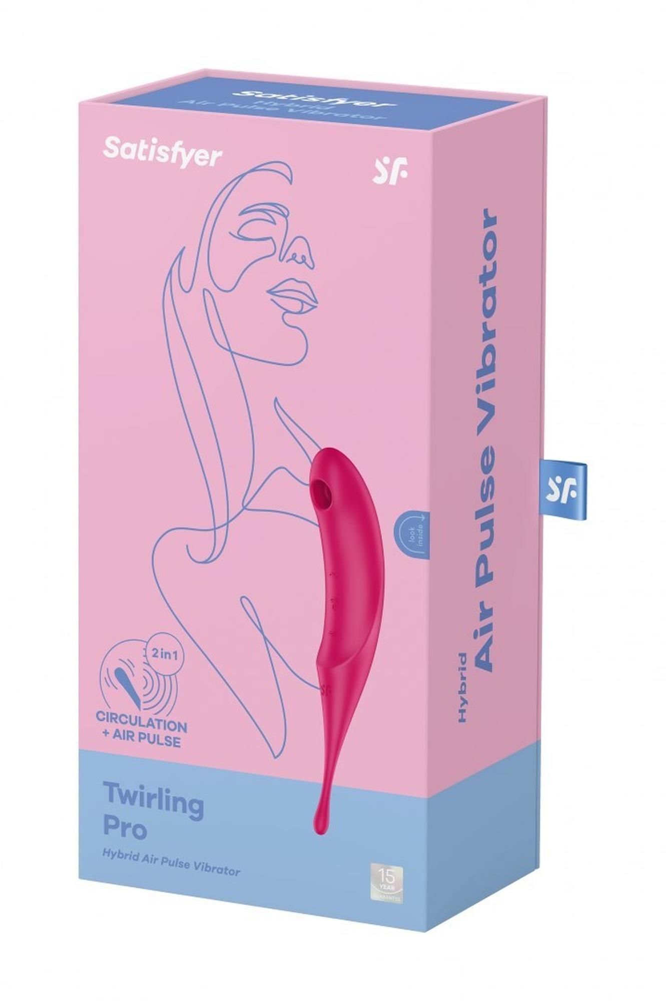 Bezdotykowy stymulator łechtaczki z wibracjami Satisfyer Twirling Pro (czerwony)