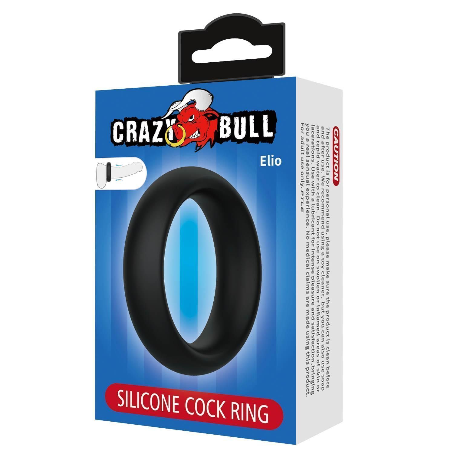 Эрекционное кольцо Crazy Bull Elio, 6.8 см (черный)
