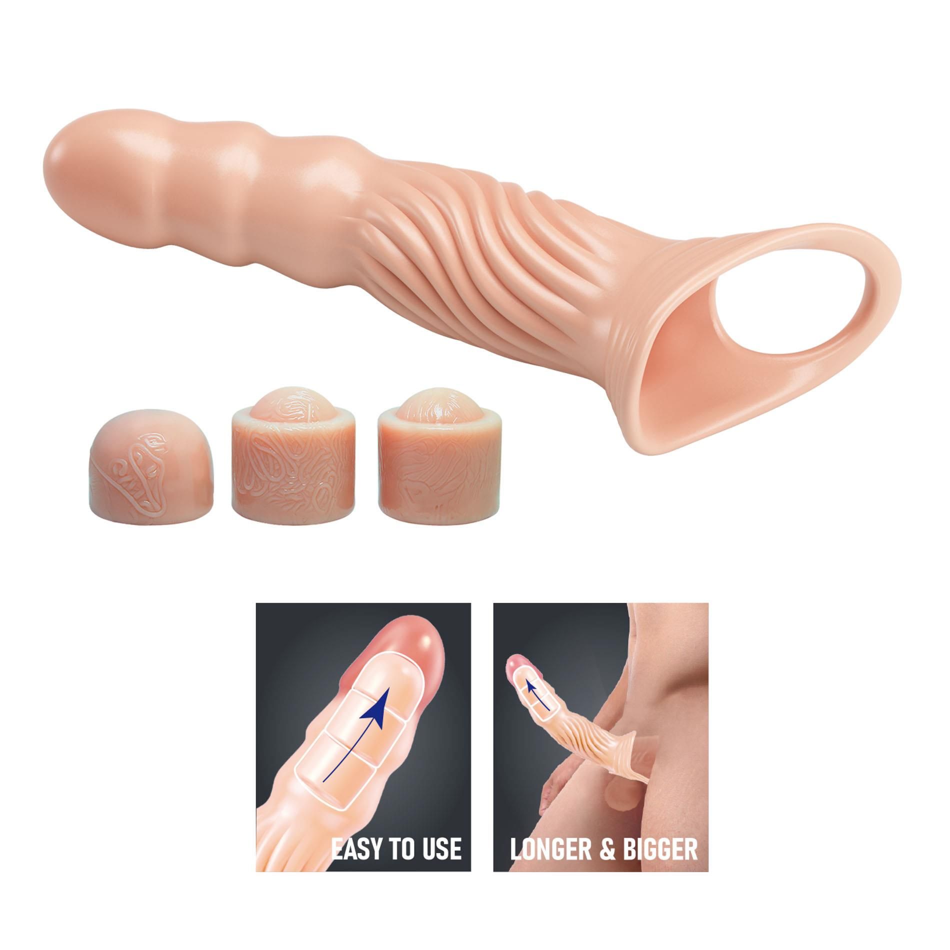 Насадка на пенис Pretty Love 3.0" Adjustable, 24 см (телесный)
