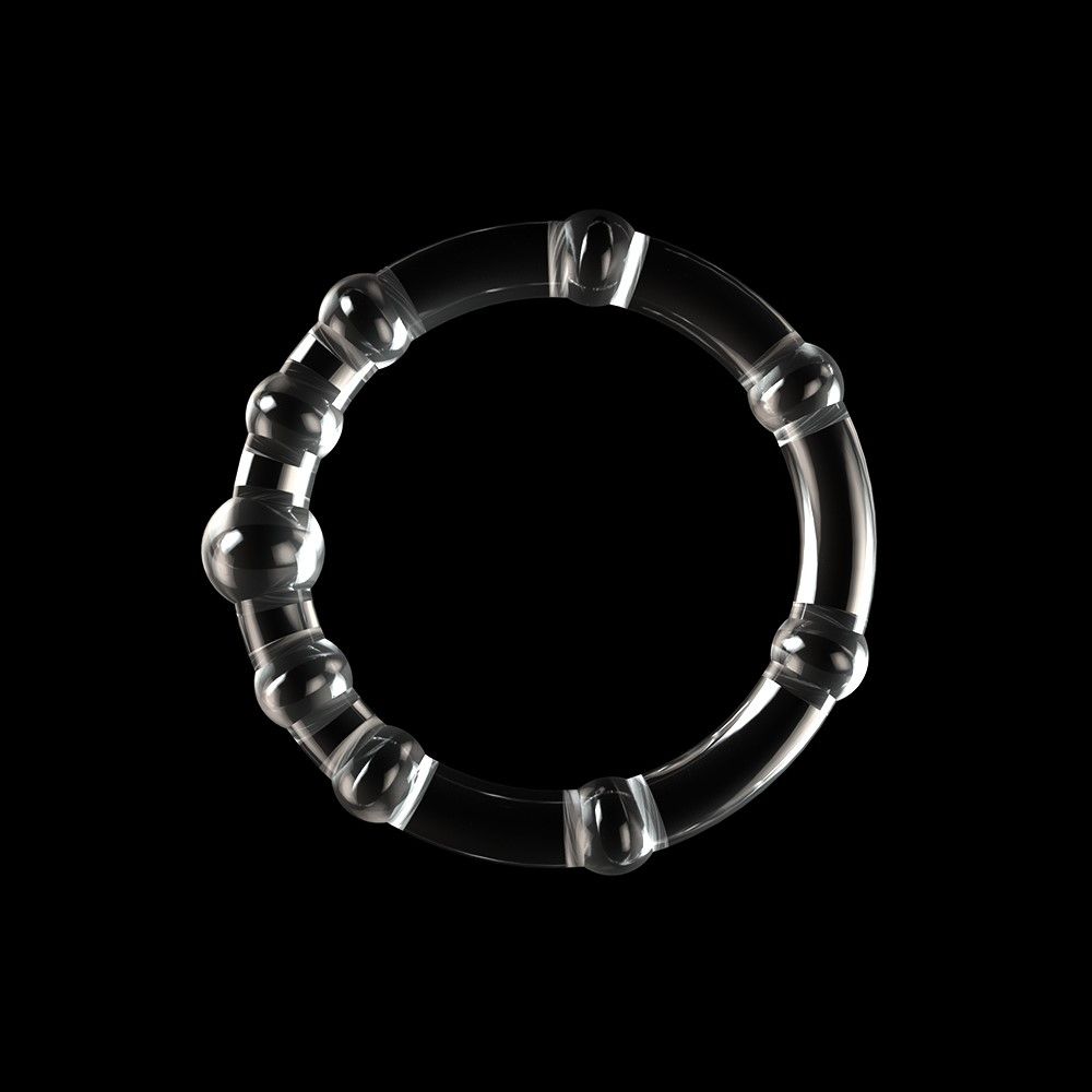 Набор эрекционных колец LoveToy Triple Beaded Ring Set, 3 шт (прозрачный)