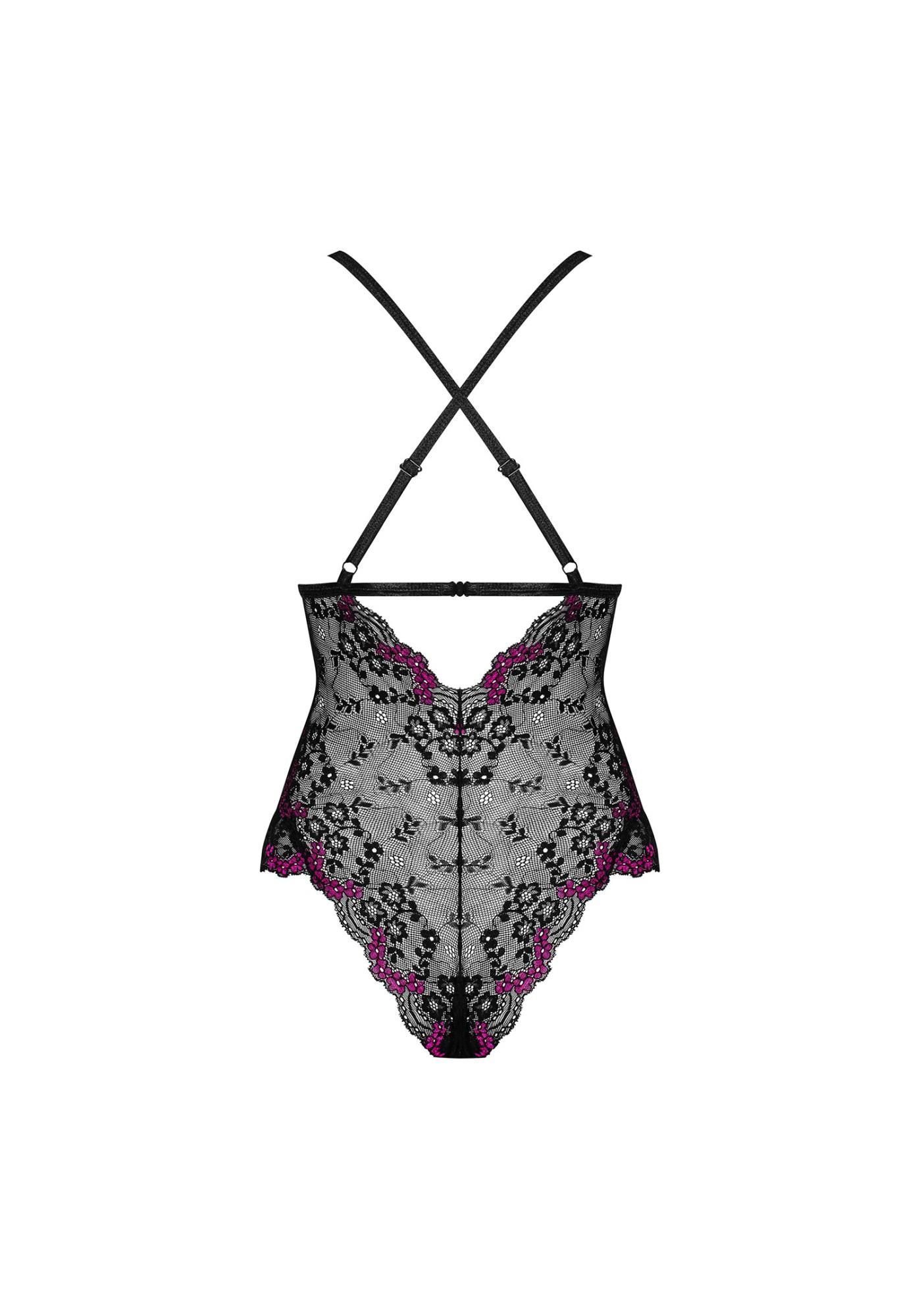 Боди Obsessive Vanessme, L/XL (черный)