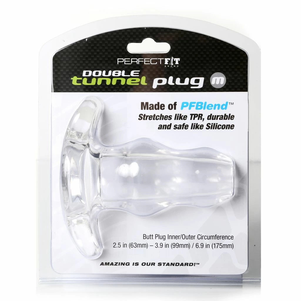 Perfect Fit Double Tunnel Plug -, Przezroczysty, 8.9 cm, M