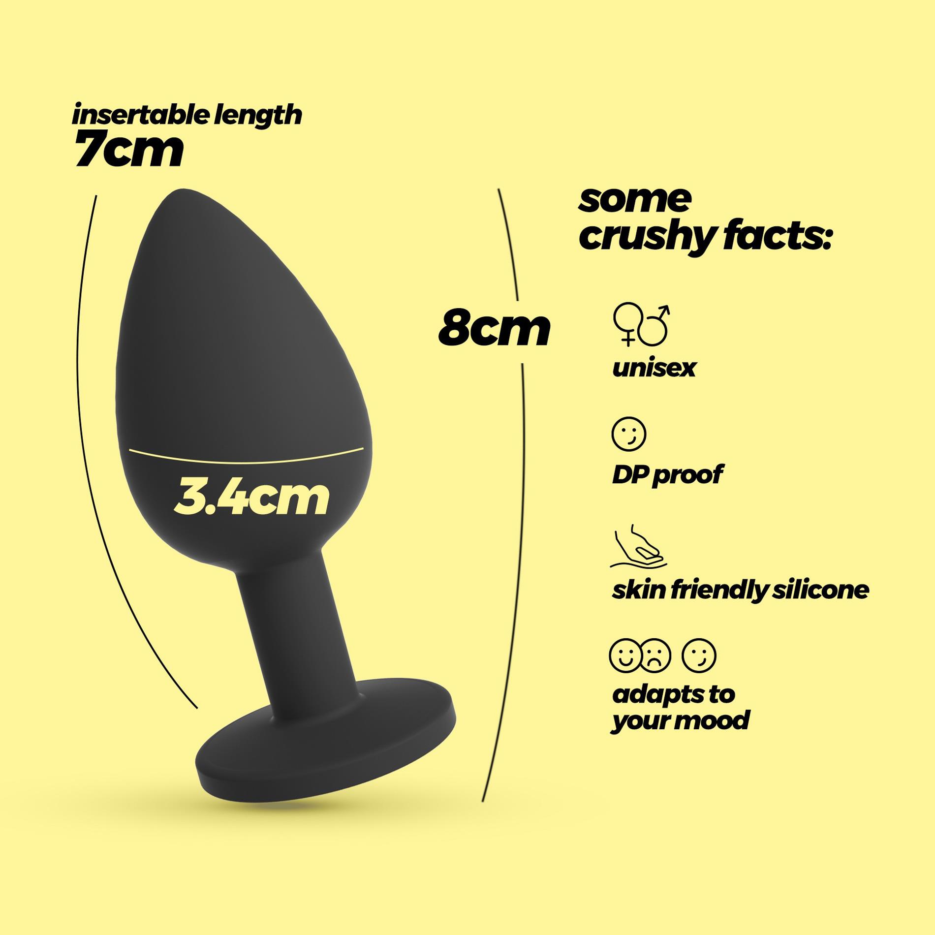 Korek analny Crushious Camileo M, 8 cm (czarny)