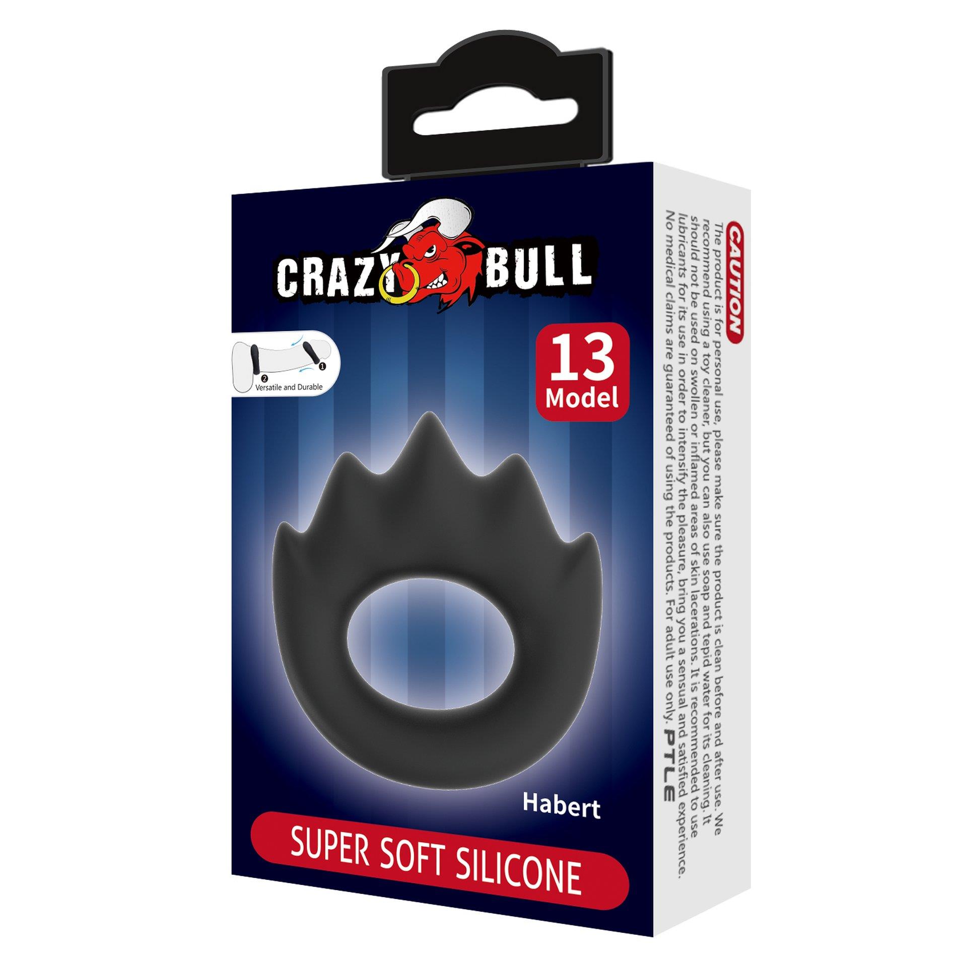 Эрекционное кольцо Crazy Bull Habert, 6.5 см (черный)