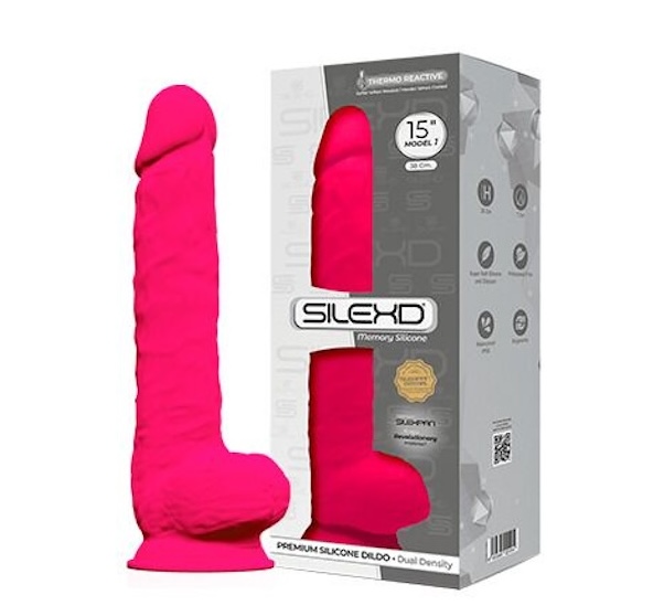 Dildo SilexD Premium Silicone Dildo Model 1 Size 15, 38 cm (różowy)