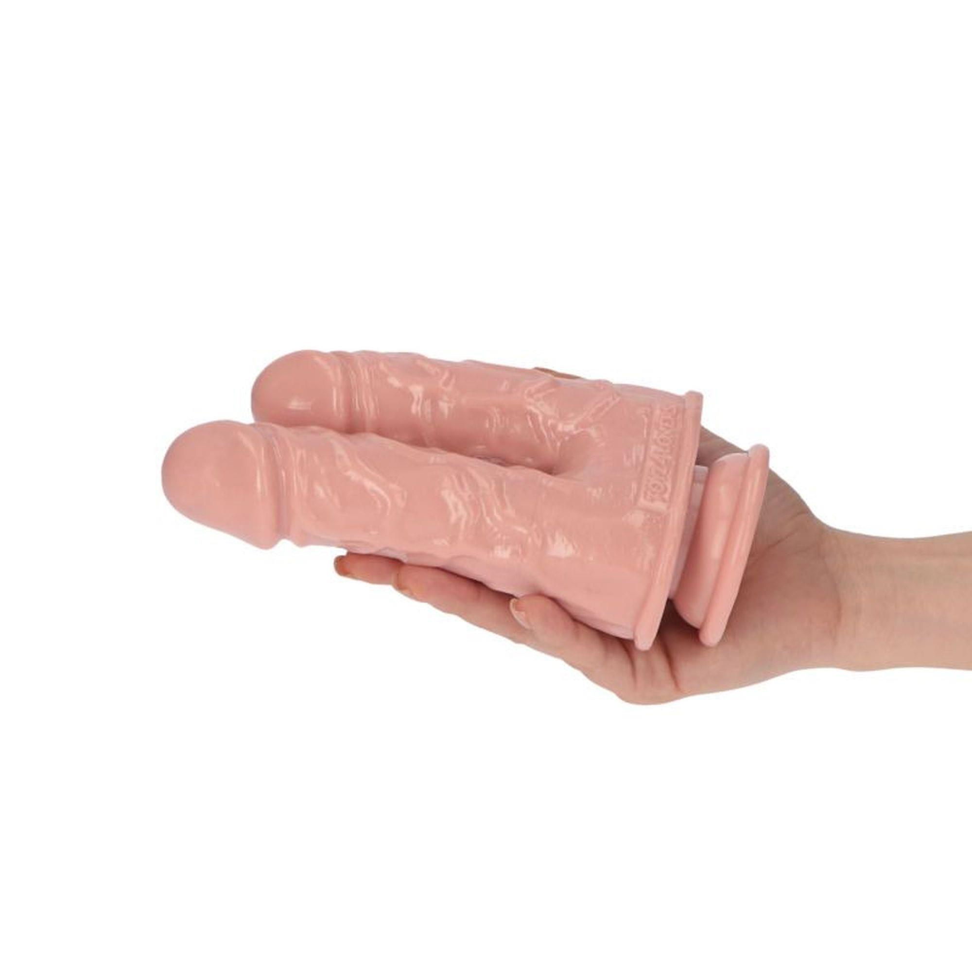 Двойной фаллоимитатор Toyz4lovers Caino e Abele, 15.5 см (телесный)