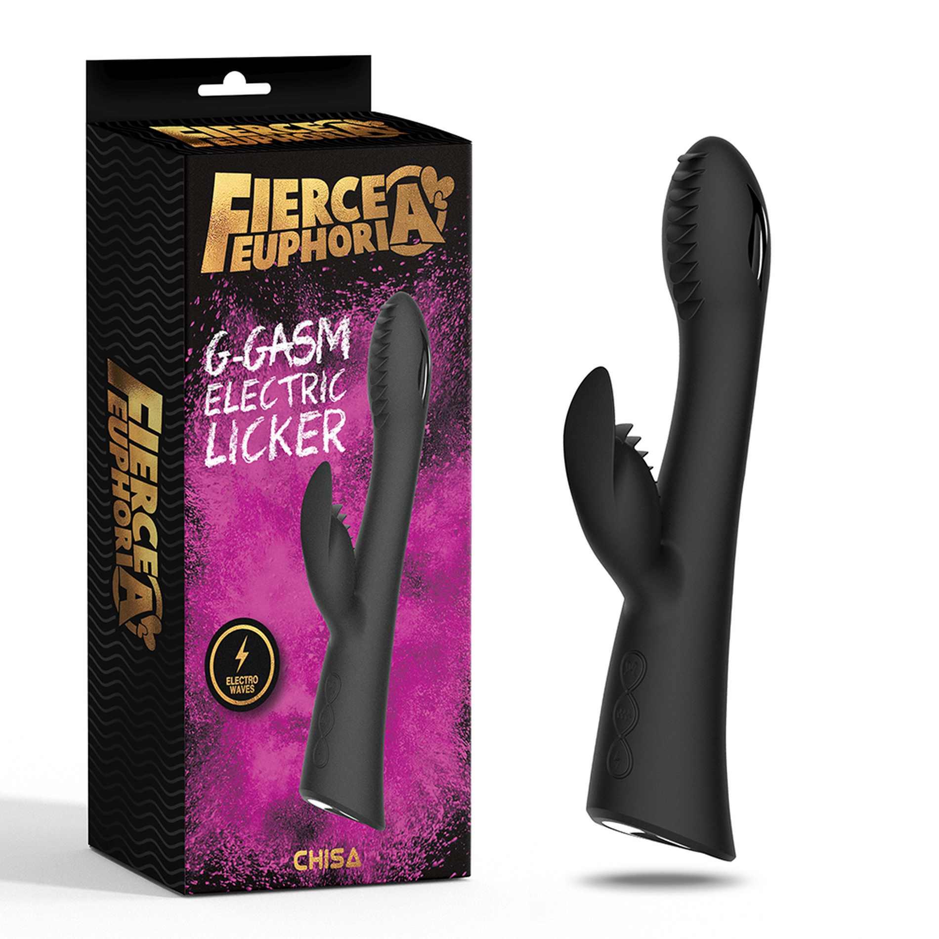 Вибратор-кролик Fierce Euphoria G-Gasm Electric Licker, 20.6 см (черный)