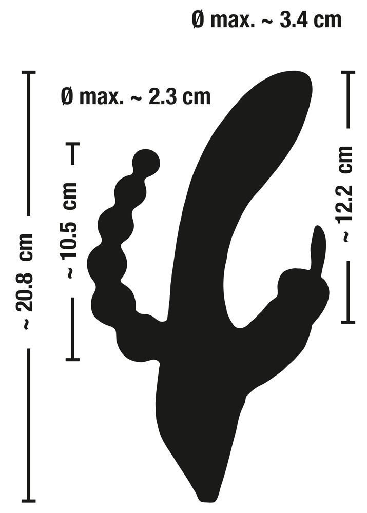 Вибратор Smile Triple G-Spot, 20,8 см (черный)