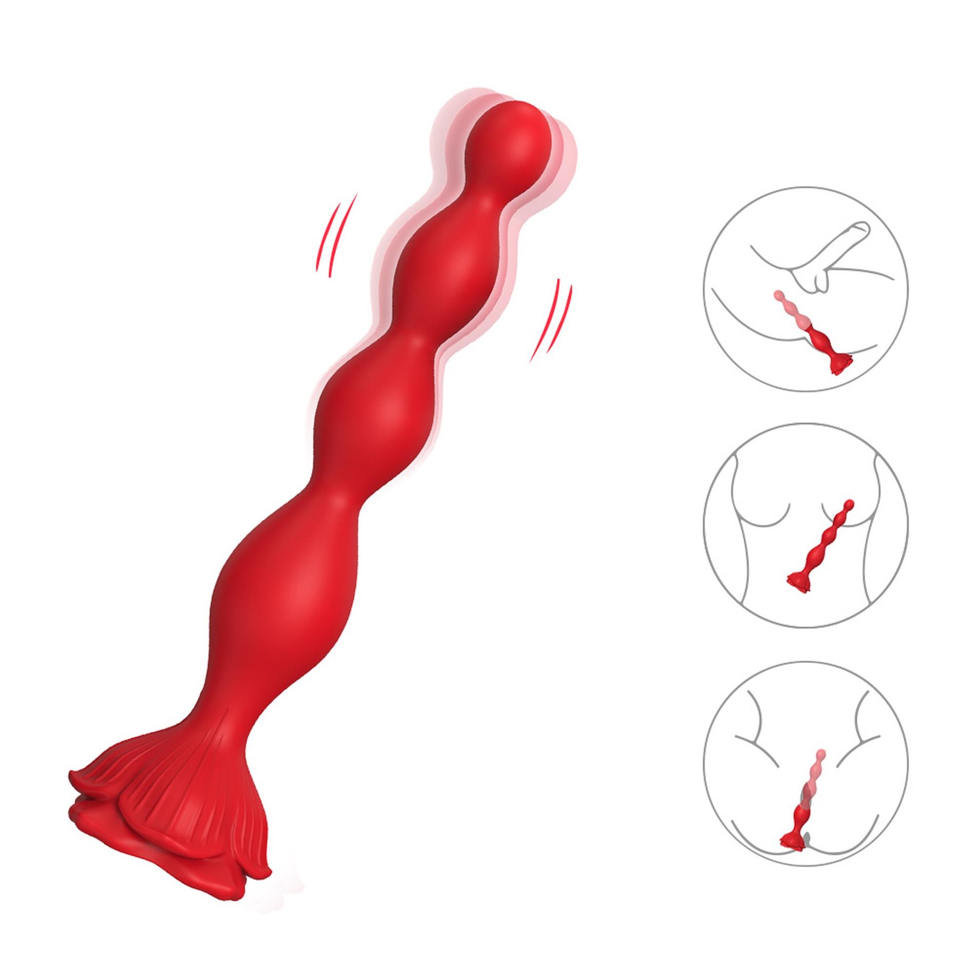 Анальна пробка Rosestick Red, 19.5 см (червоний)