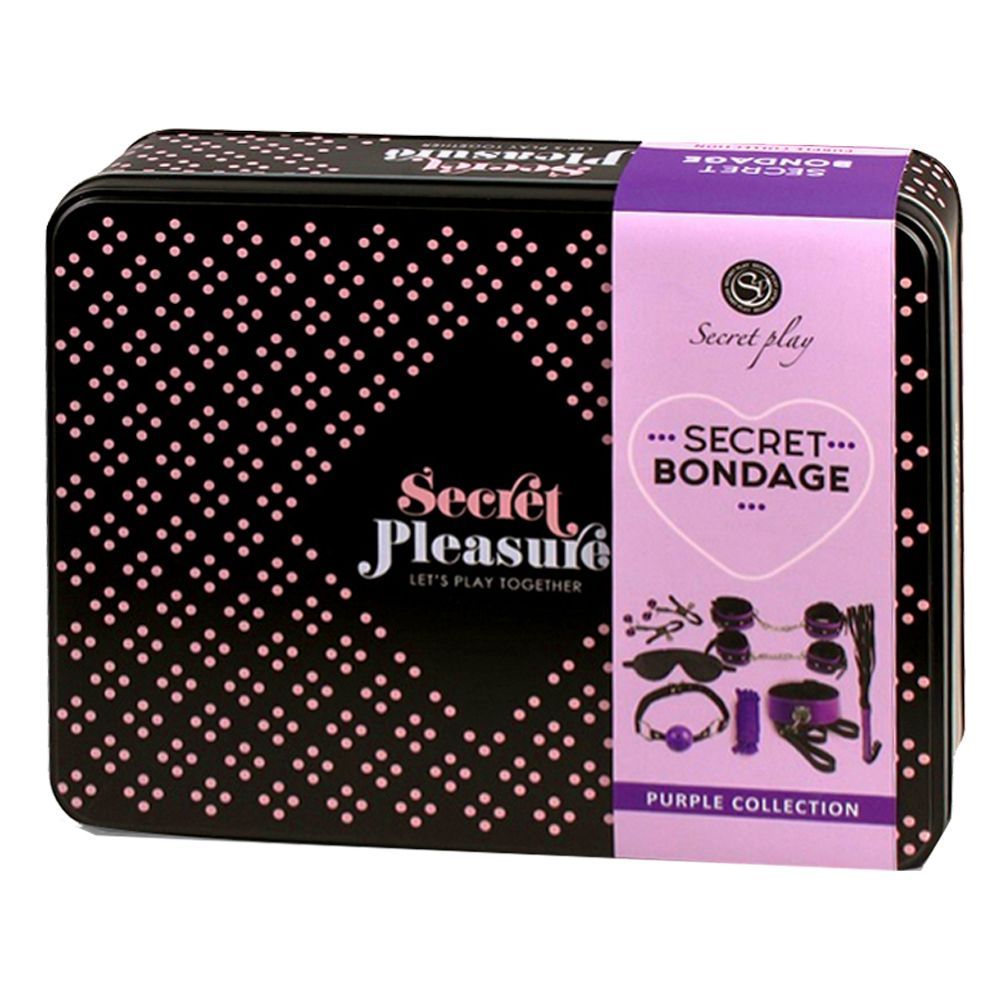 Secret Play Bondage Kit Purple - Zestaw BDSM, Fioletowy, 110 cm
