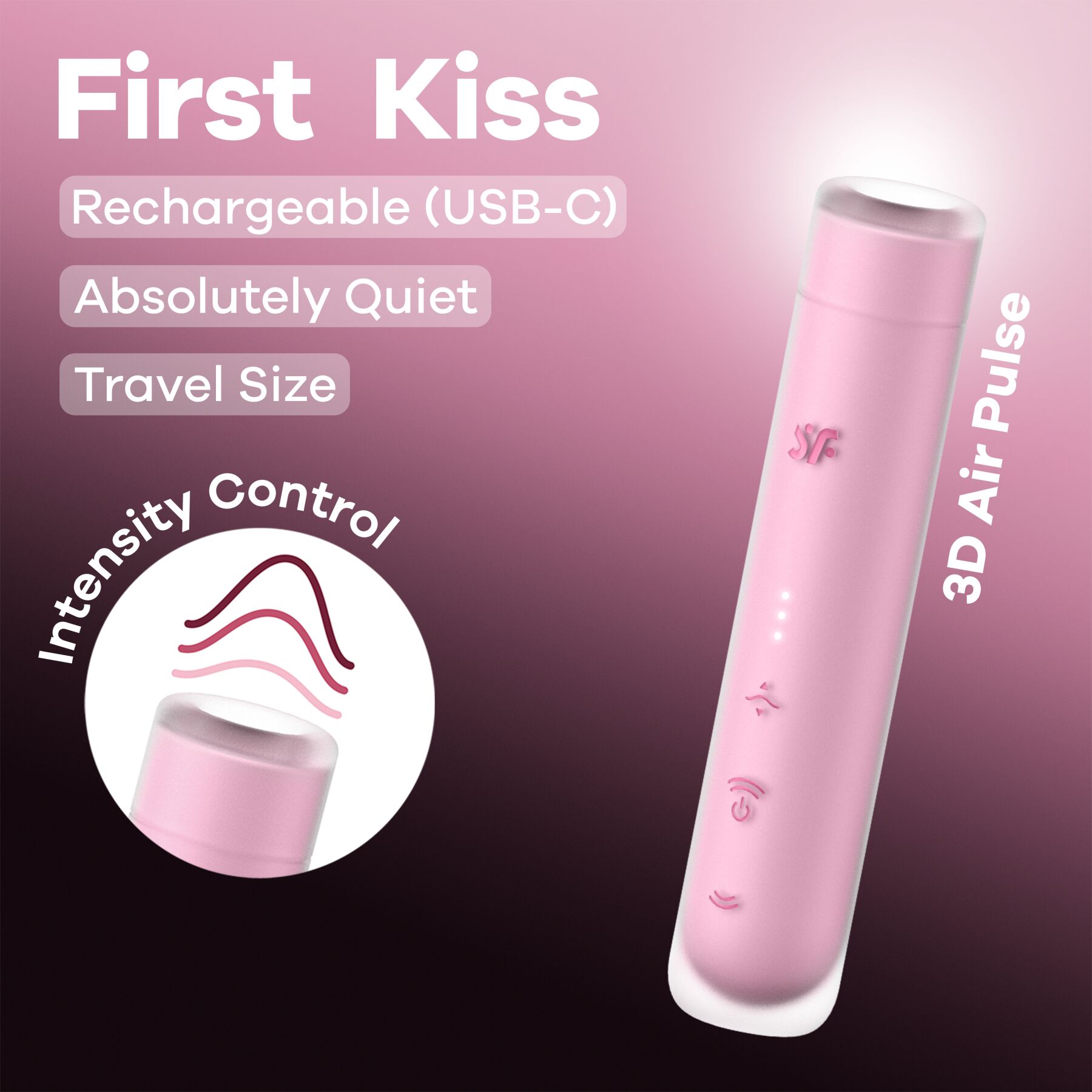 Вакуумный стимулятор клитора Satisfyer First Kiss (розовый)