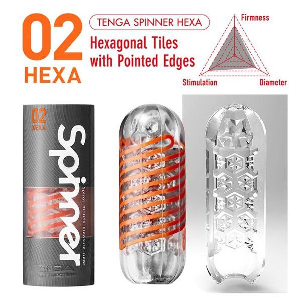 Мастурбатор Tenga Spinner Hexa (оранжевый)