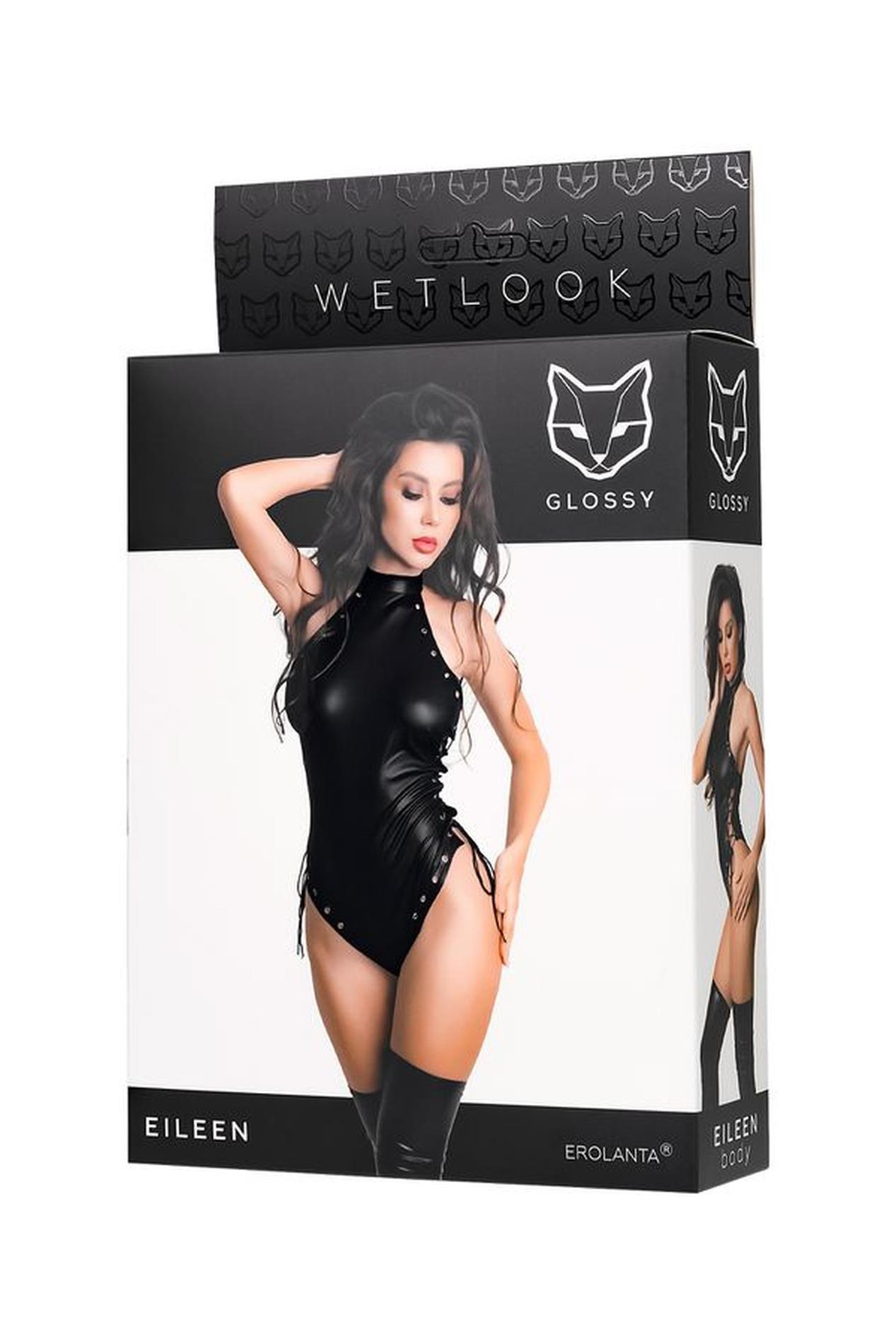Боди Glossy Wetlook Eileen, L (черный)