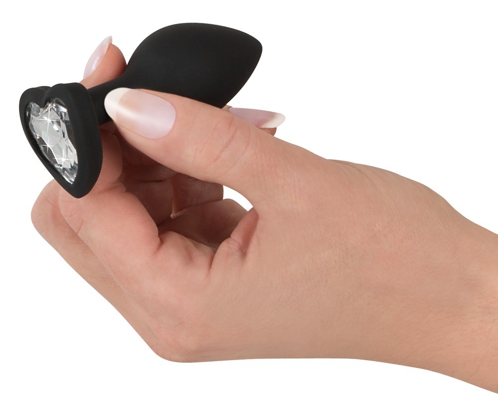 Korek analny Silicone Butt Plug, 7.3 cm (czarny)